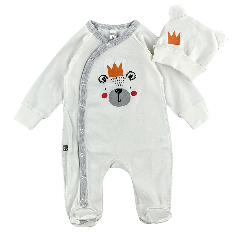 

Комбинезон (человечек) детский + шапочка MARIO KIDS 09-09-09 62 см молочный