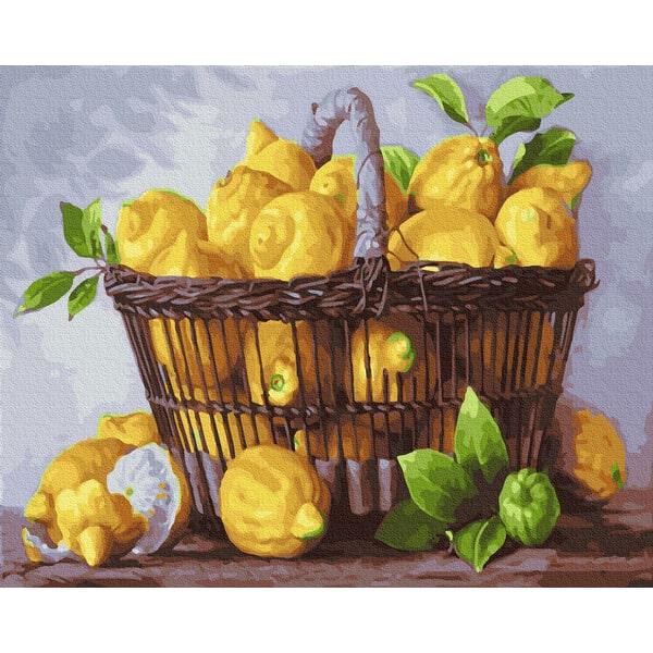 

Картина по номерам "Лимонная корзина" BrushMe холст на подрамнике 40x50см GX37733