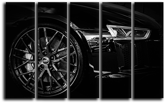 

Модульная картина на холсте из 5 частей авто Audi R8 спортседан Ауди Hotel Arizona HD 89 см x 140 см