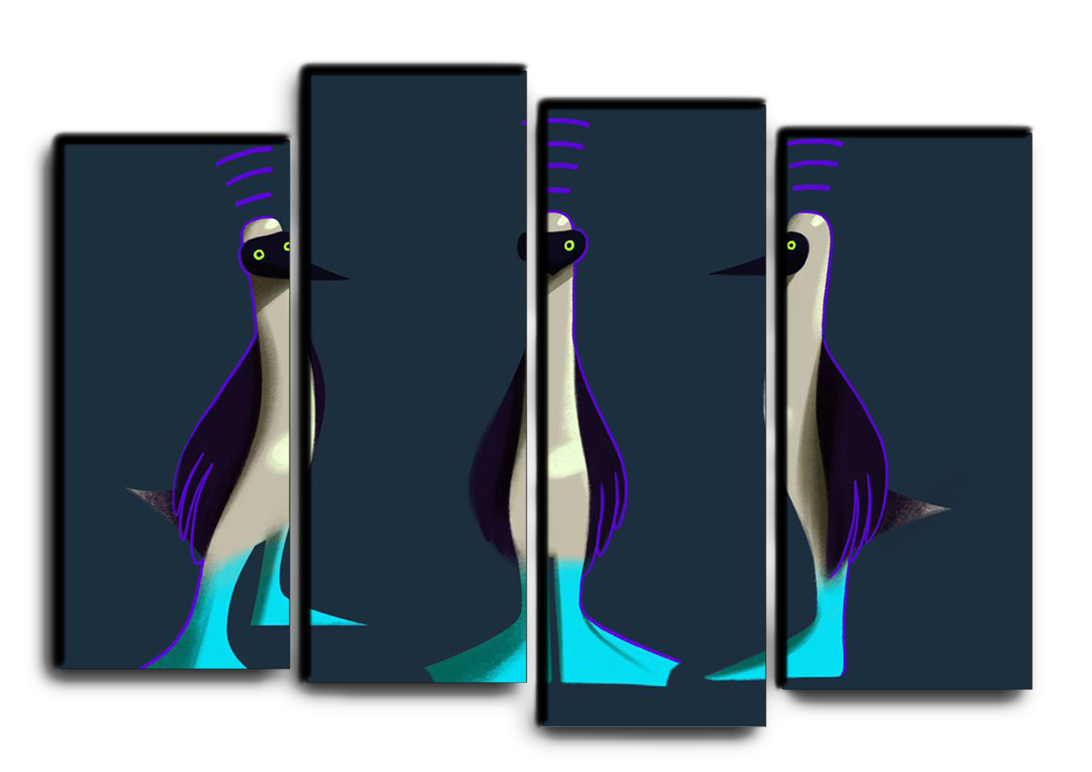 

Модульная картина на холсте из 4 частей Странные существа Креативная тематика Hotel Arizona HD 82 см x 112 см