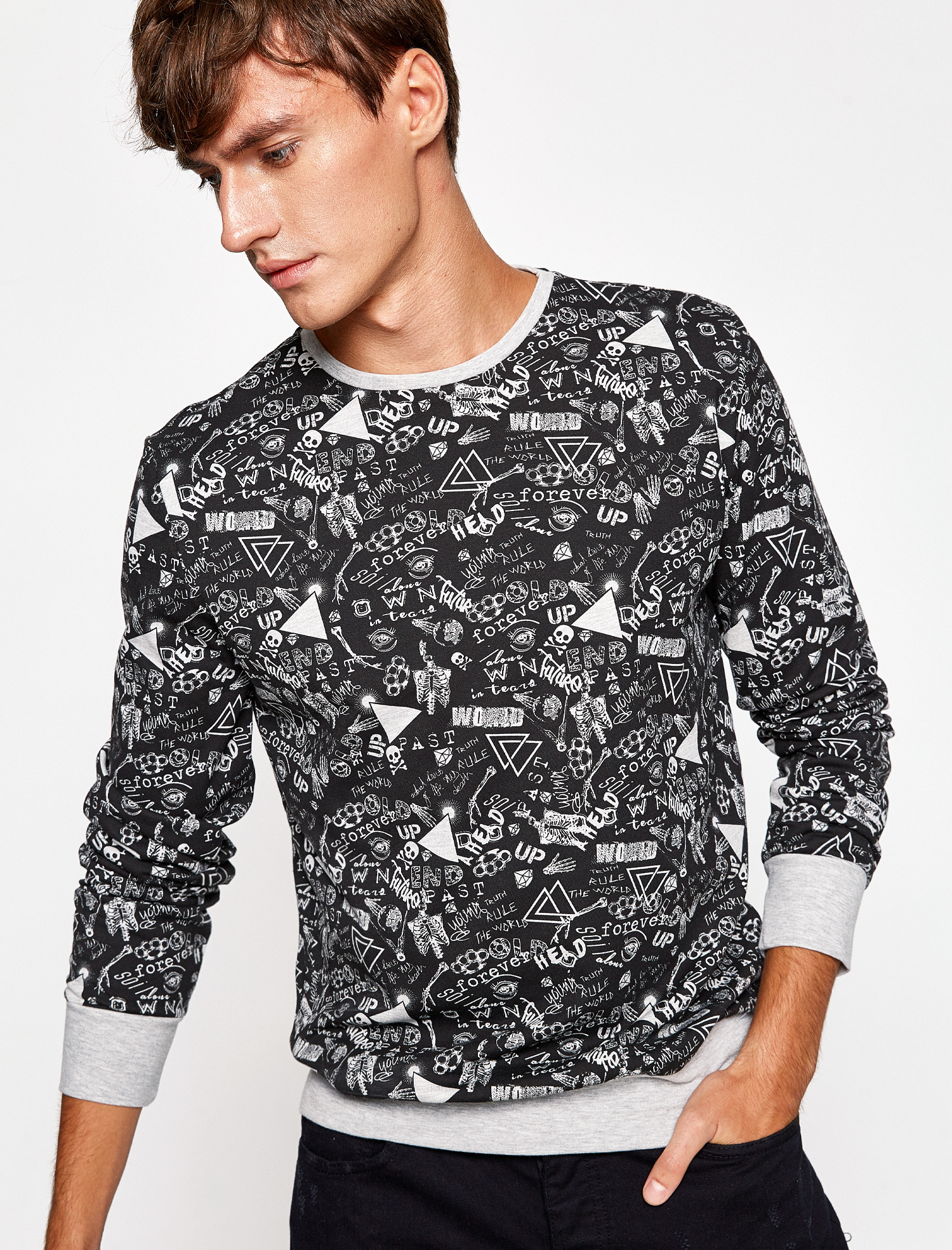 

Свитшот Koton 8KAM71241LK-H77 S Grey Design