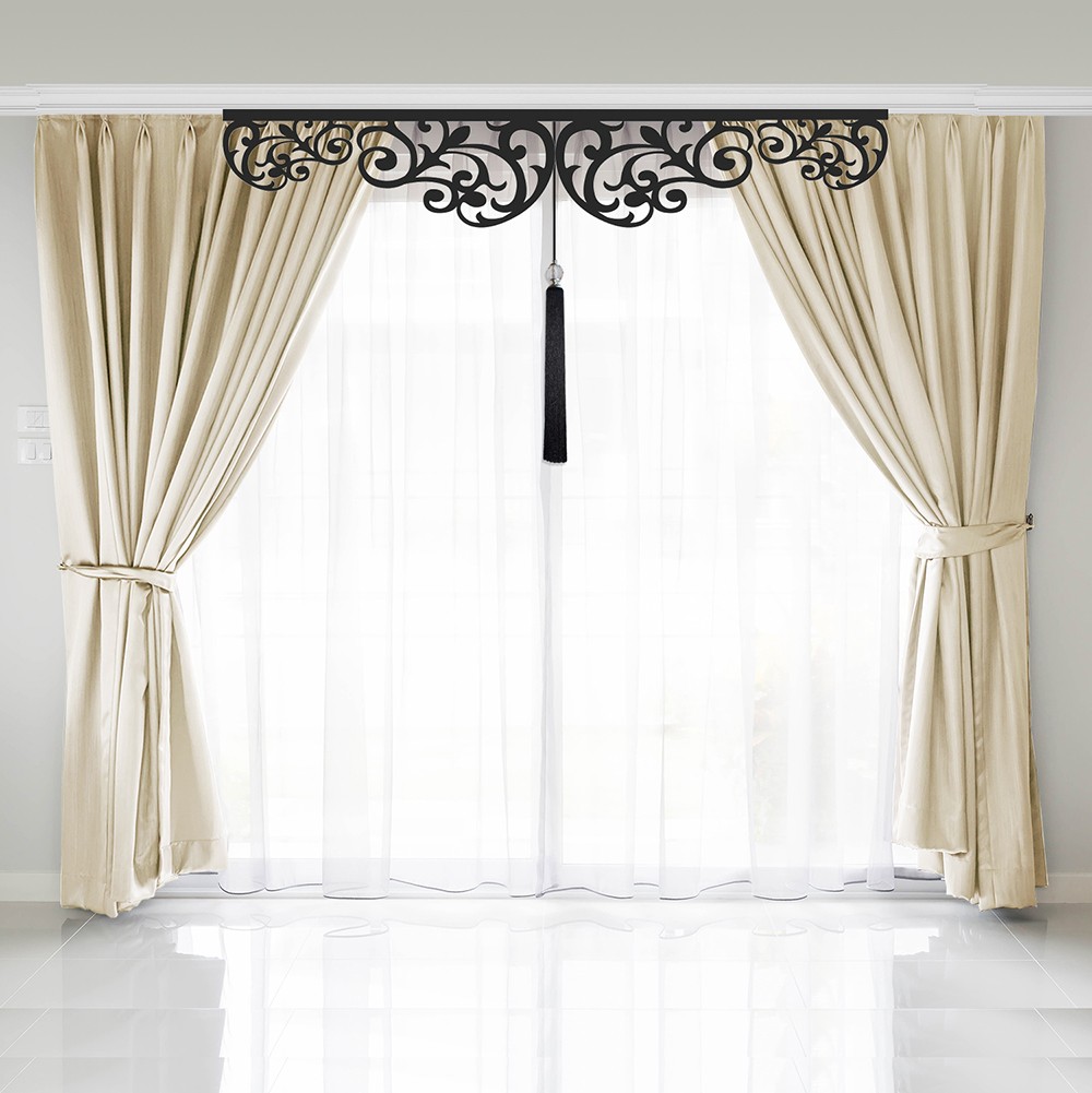 

Ажурный ламбрекен Adagio Windows Decor ЦА006 200х50 см Черный