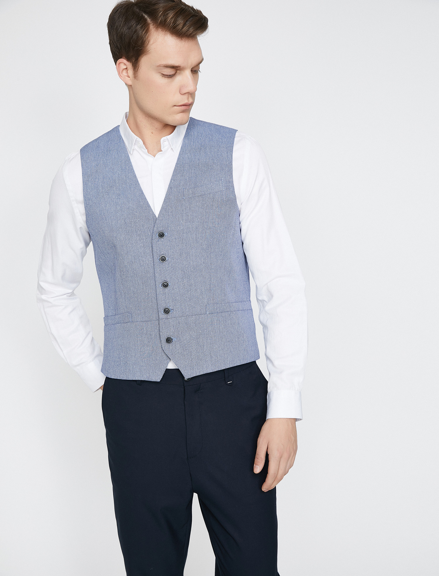 

Жилет Koton 8YAM39013NW-79F XL Blue Design