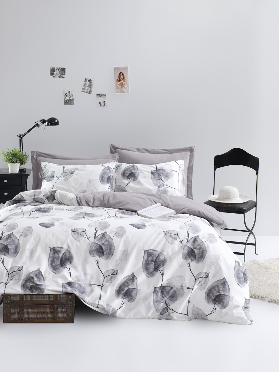 

Постельное белье Lotus Home Perfect Ranforce - Crosby серый полуторный