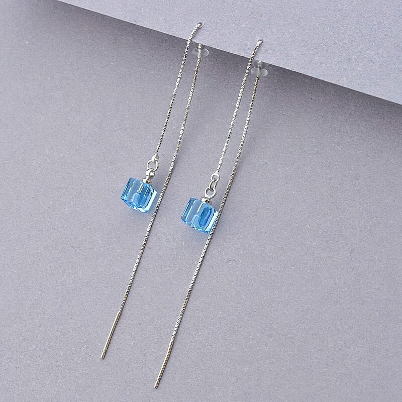 

Серьги Xuping с голубыми кристаллами Swarovski (родий) 100032