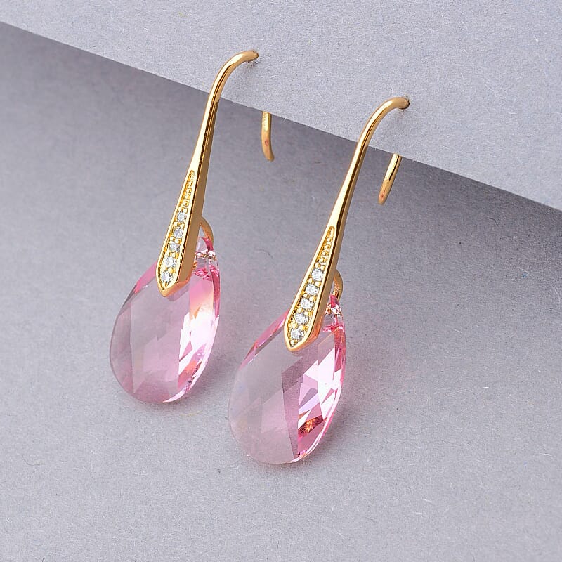 

Серьги Xuping нежно розовые каплевидные Swarovski 100060