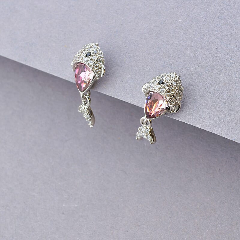 

Серьги Рыбки нежно-розовые Xuping Swarovski 100048