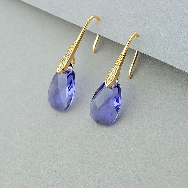 

Серьги капли Xuping Swarovski сиреневые 100008