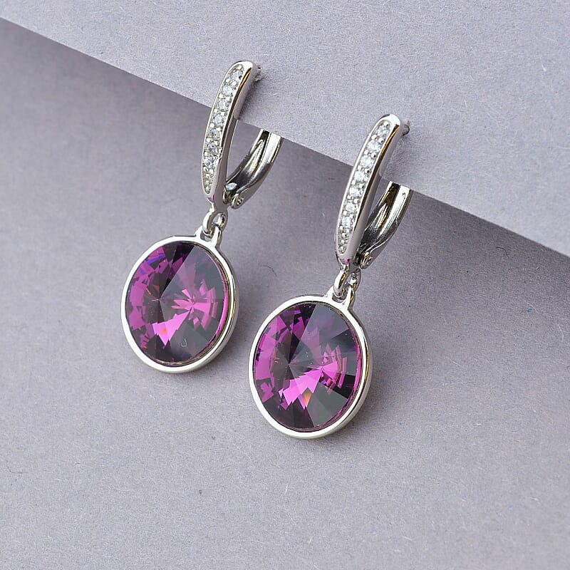 

Серьги Xuping круглые с фиолетовыми камнями Swarovski 100036