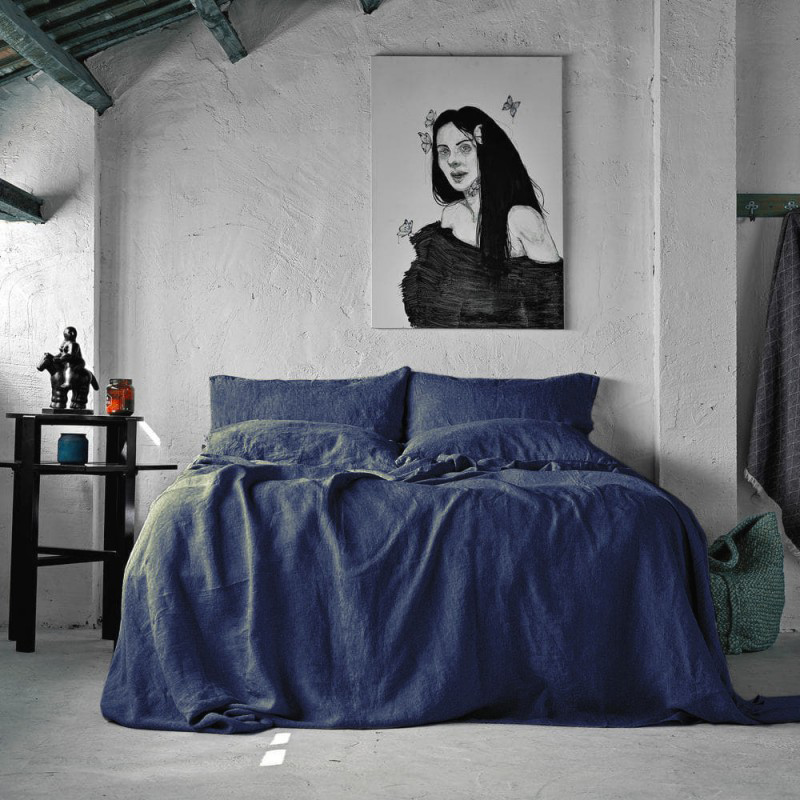 

Комплект постельного белья SoundSleep Muse blue лен 200х220
