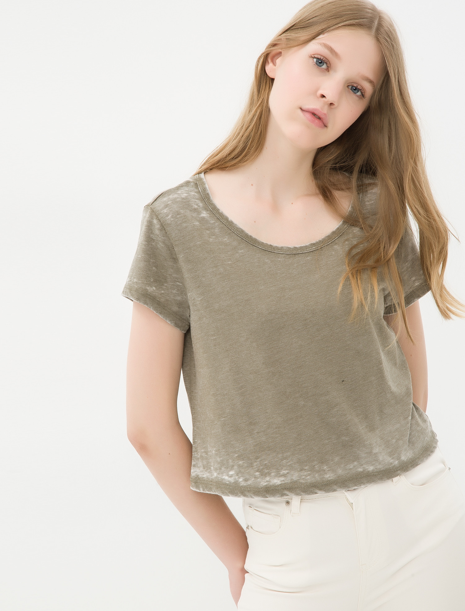 

Футболка Koton 7KAL11803JK  D.Khaki, Футболка Koton 7KAL11803JK L D.Khaki
