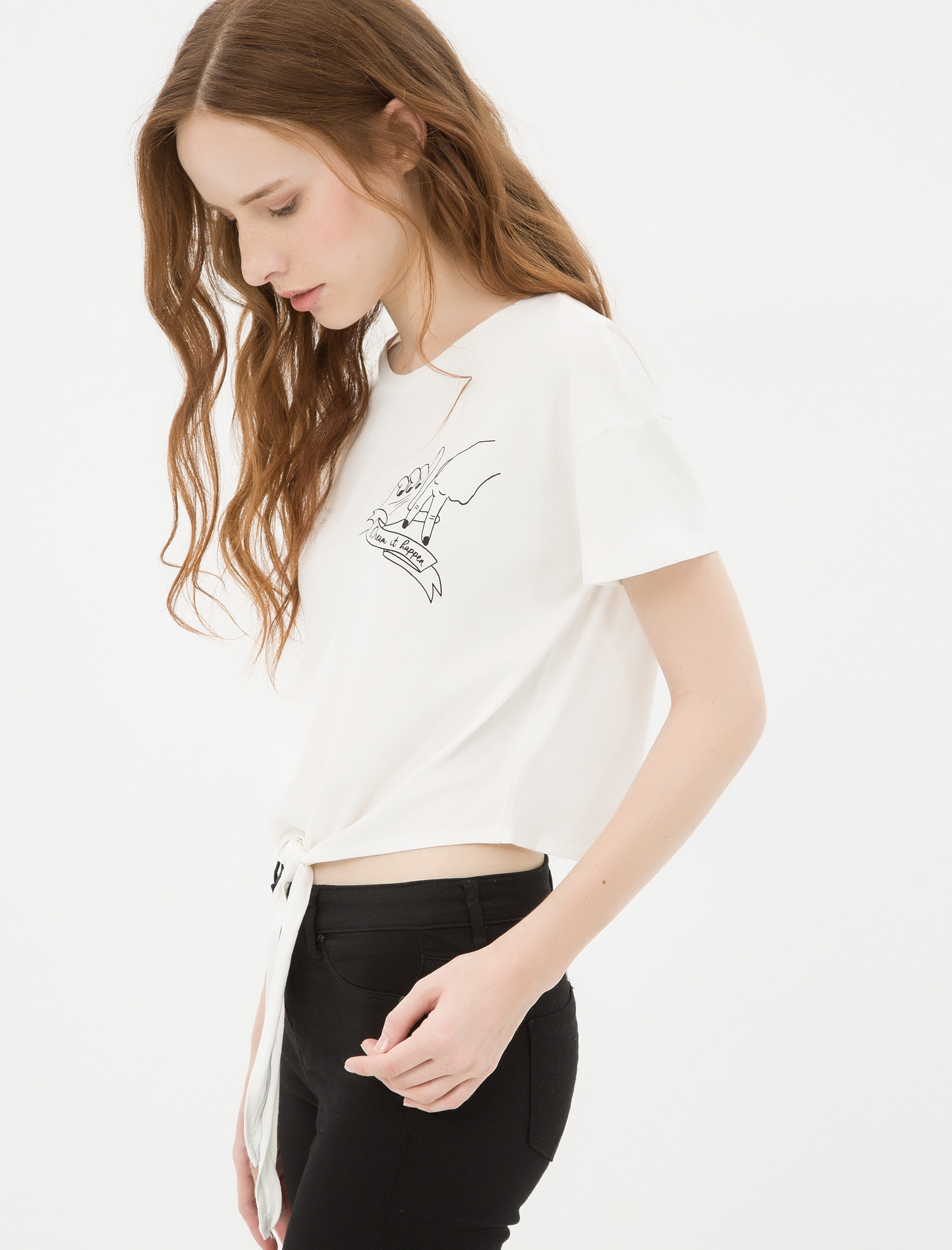 

Футболка Koton 7KAL11878JK S Off White