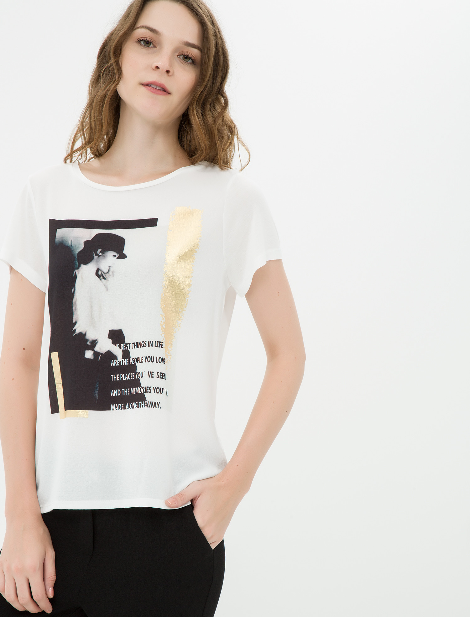 

Футболка Koton 7KAK18227GK M Off White