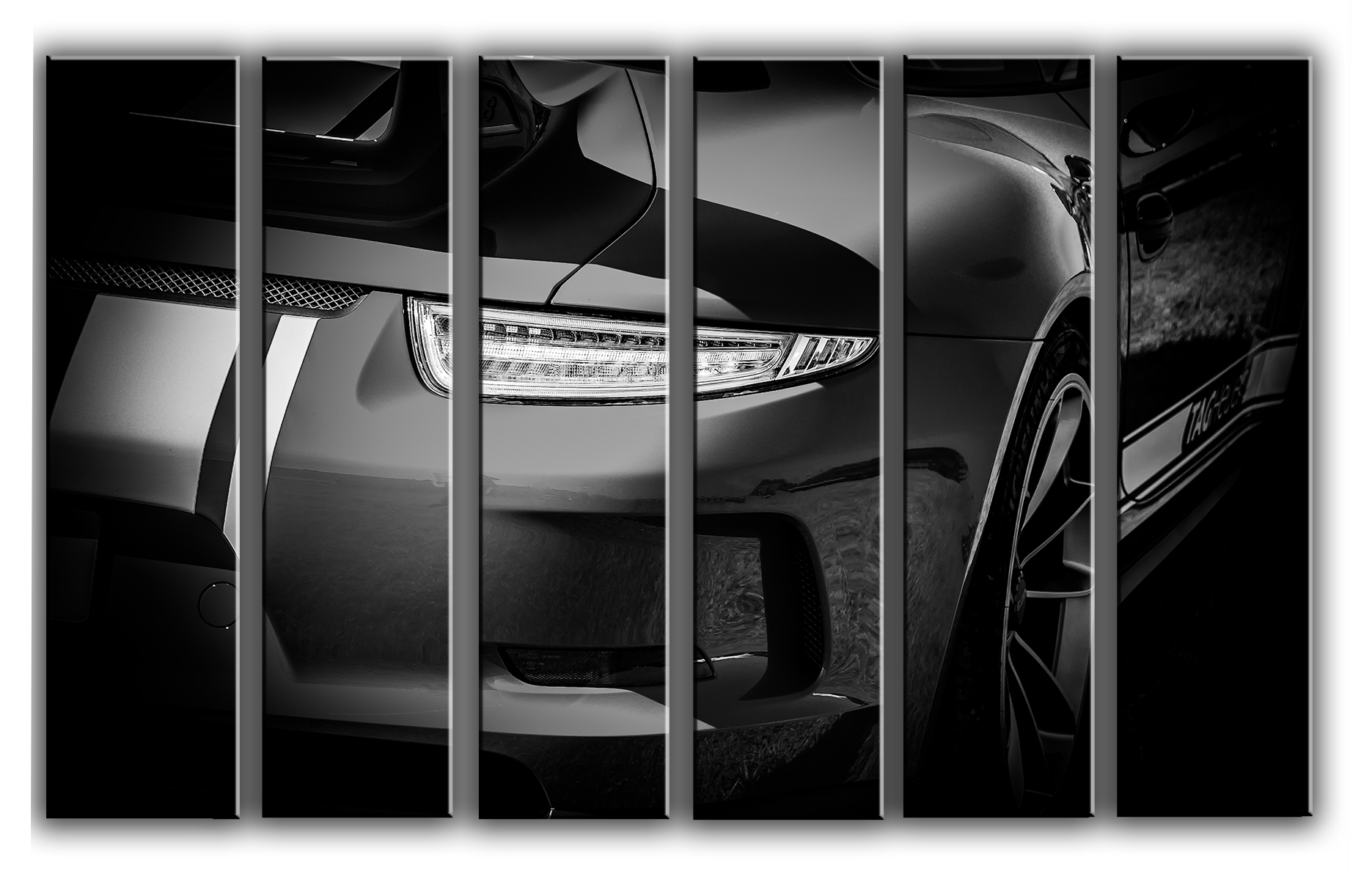 

Модульная картина на холсте из 6 частей Авто Porsche 911 GT3 споривное авто Порше Hotel Arizona HD 112 см x 171 см