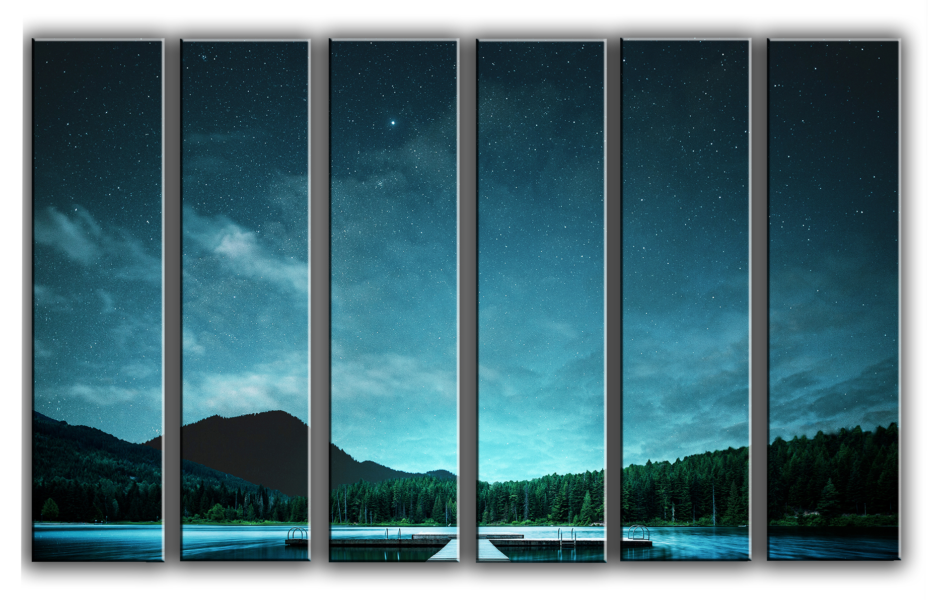 

Модульная картина на холсте из 6 частей Звездная ночь природа пейзаж ландшафт Hotel Arizona HD 112 см x 171 см