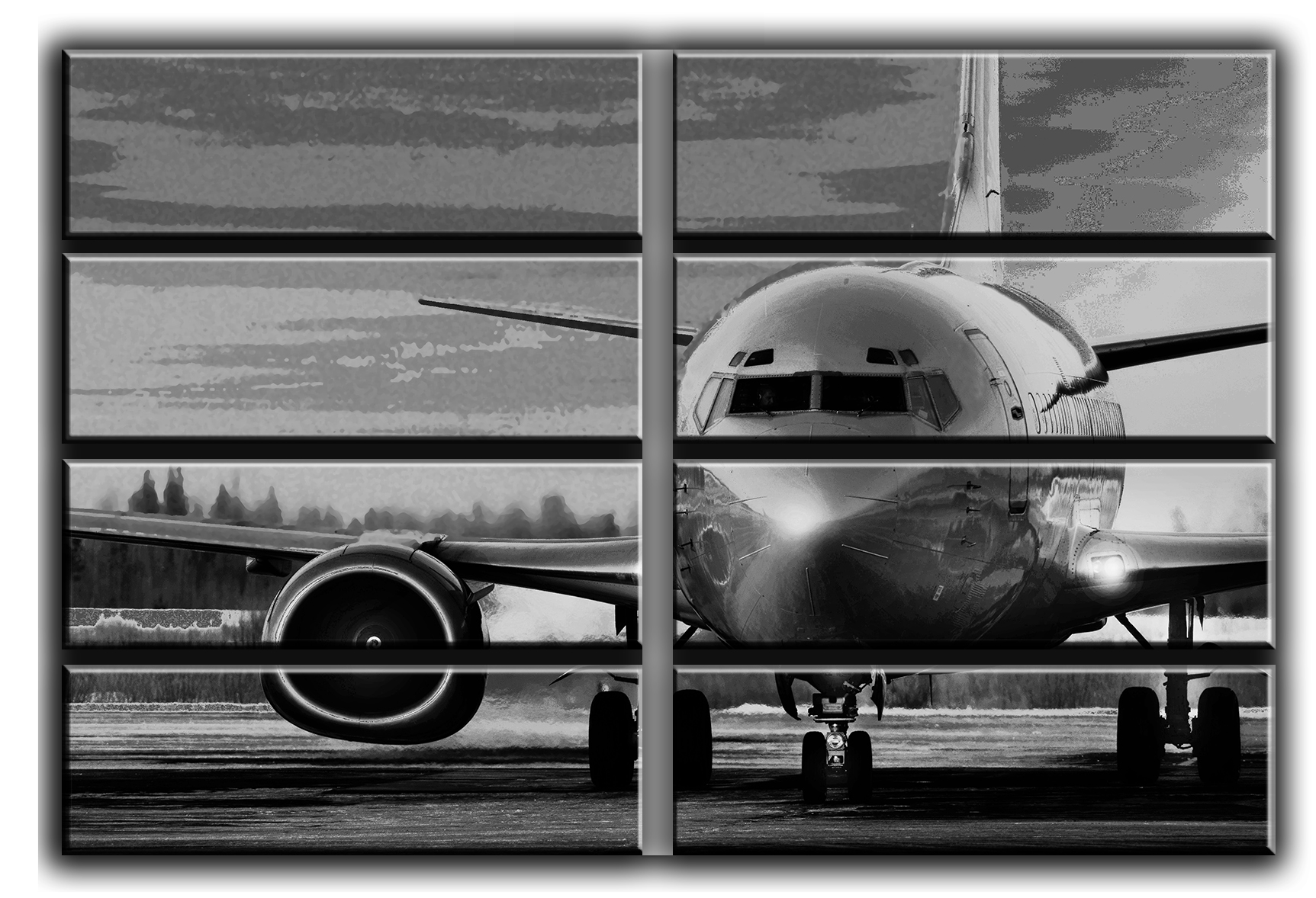 

Модульная картина на холсте из 8 больших частей самолет на рулежке авиация Hotel Arizona HD 178 см x 254 см