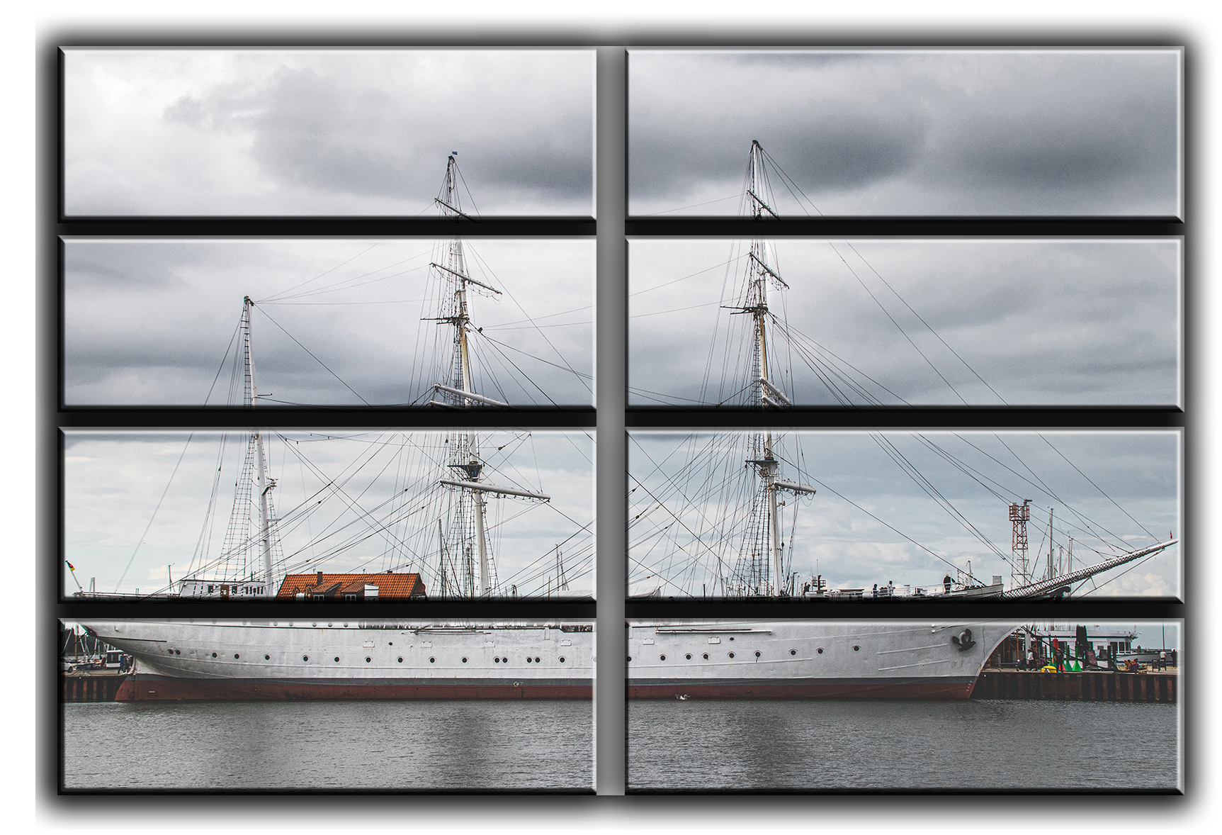 

Модульная картина на холсте из 8 больших частей Старый парусник природа пейзаж ландшафт Hotel Arizona HD 178 см x 254 см