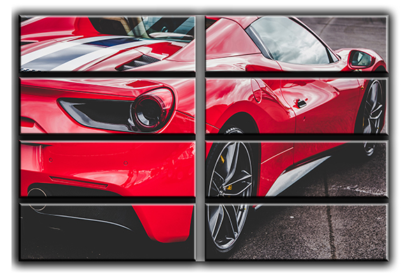 

Модульная картина на холсте из 8 больших частей суперкар Ferrari 488 спортивный Феррари Hotel Arizona HD 178 см x 254 см