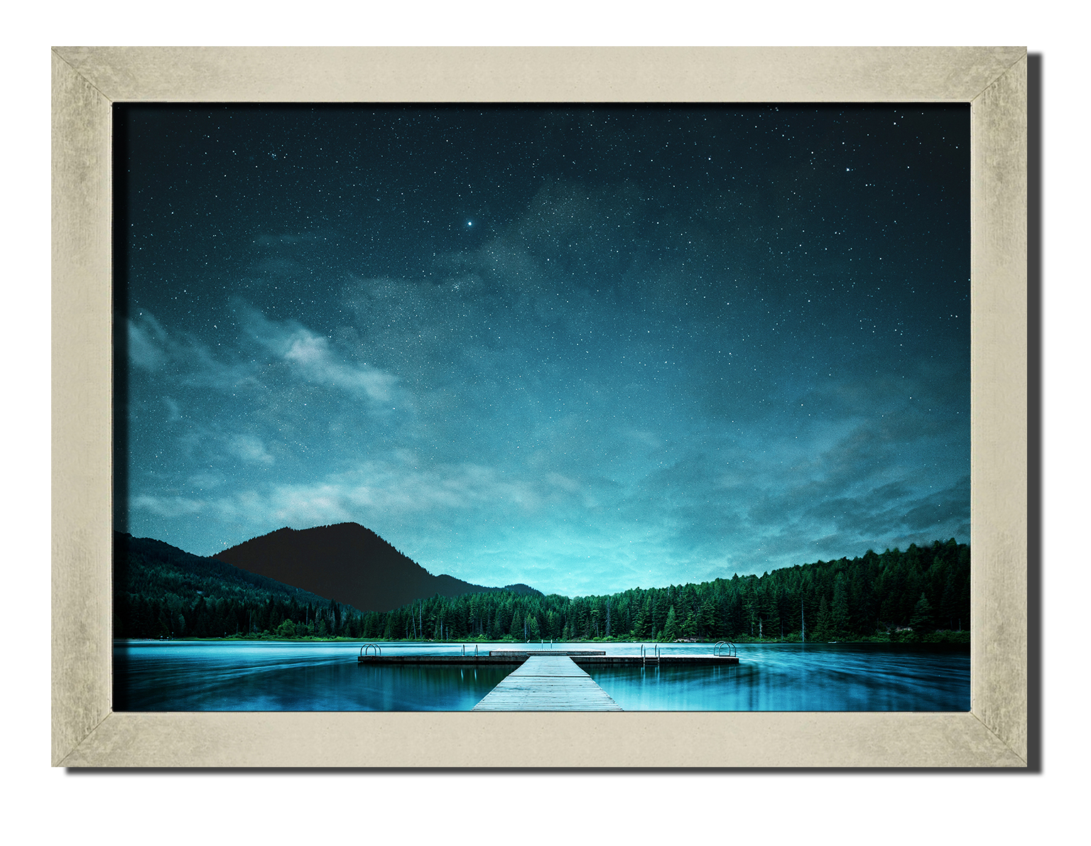 

Silver frame картина на файн-арт бумаге Звездная ночь природа пейзаж ландшафт Hotel Arizona HD 31 см x 41 см