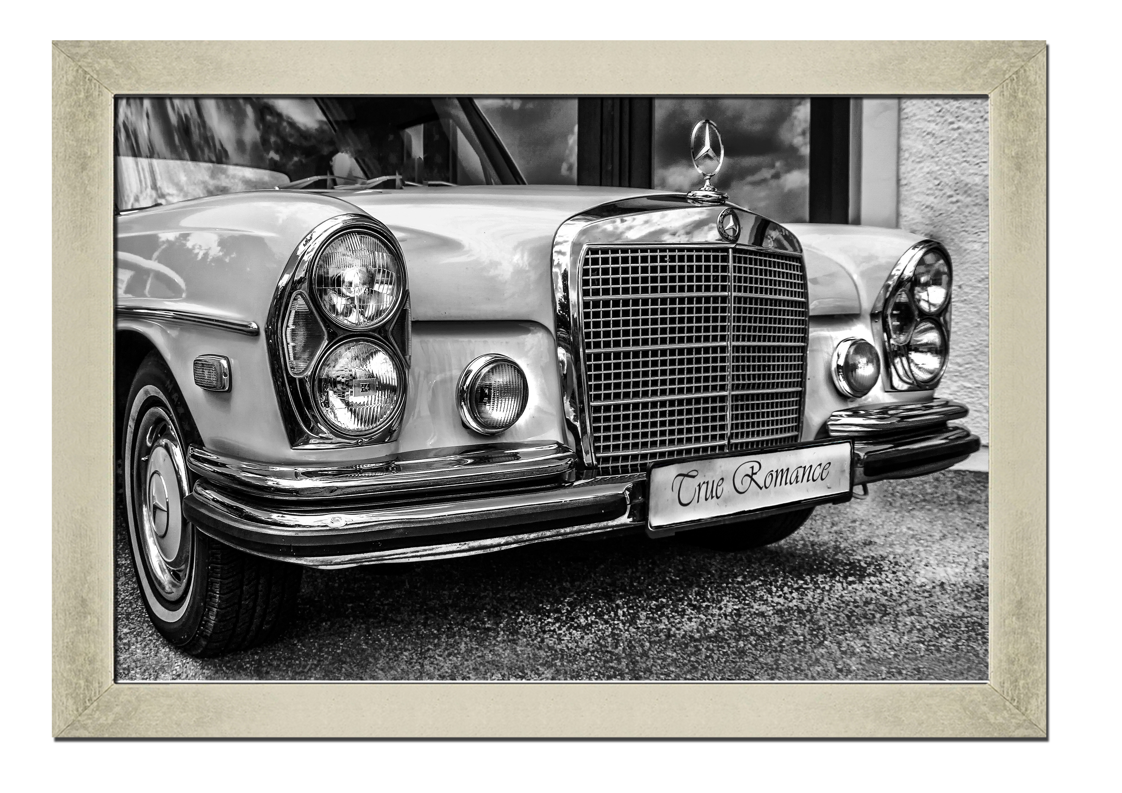 

Silver frame картина на файн-арт бумаге винтажный Mercedes авто Мерседес седан Hotel Arizona HD 31 см x 41 см