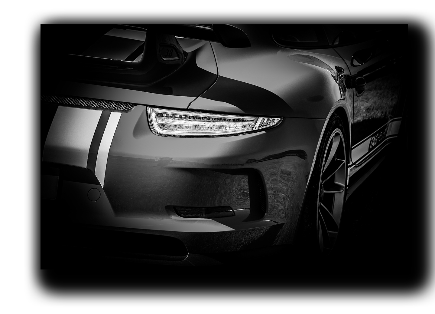 

картина на холсте Авто Porsche 911 GT3 споривное авто Порше Hotel Arizona HD 28 см x 41 см