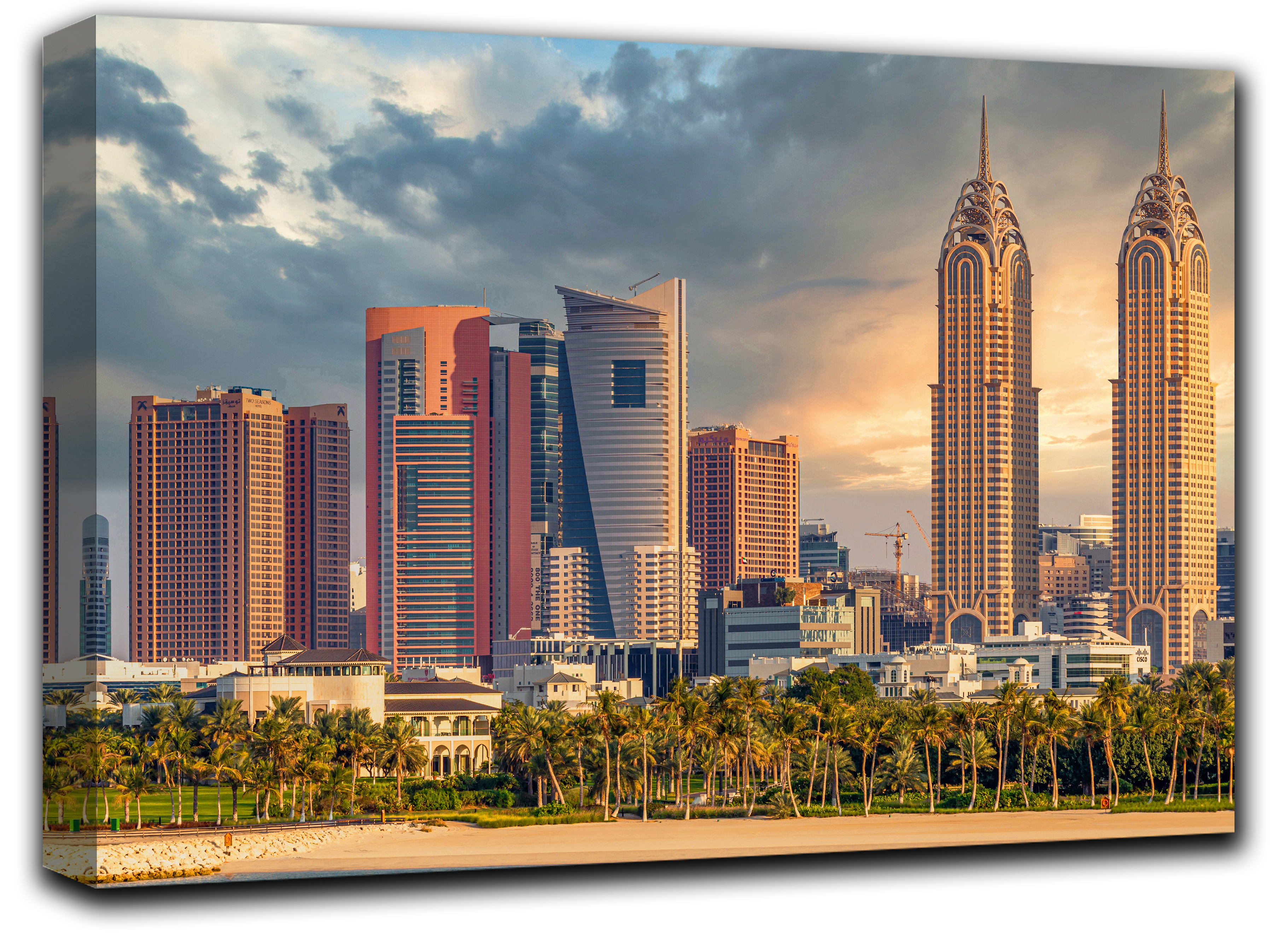 

картина на холсте Skyline Dubai городской пейзаж улицы урбан Hotel Arizona HD 84 см x 127 см