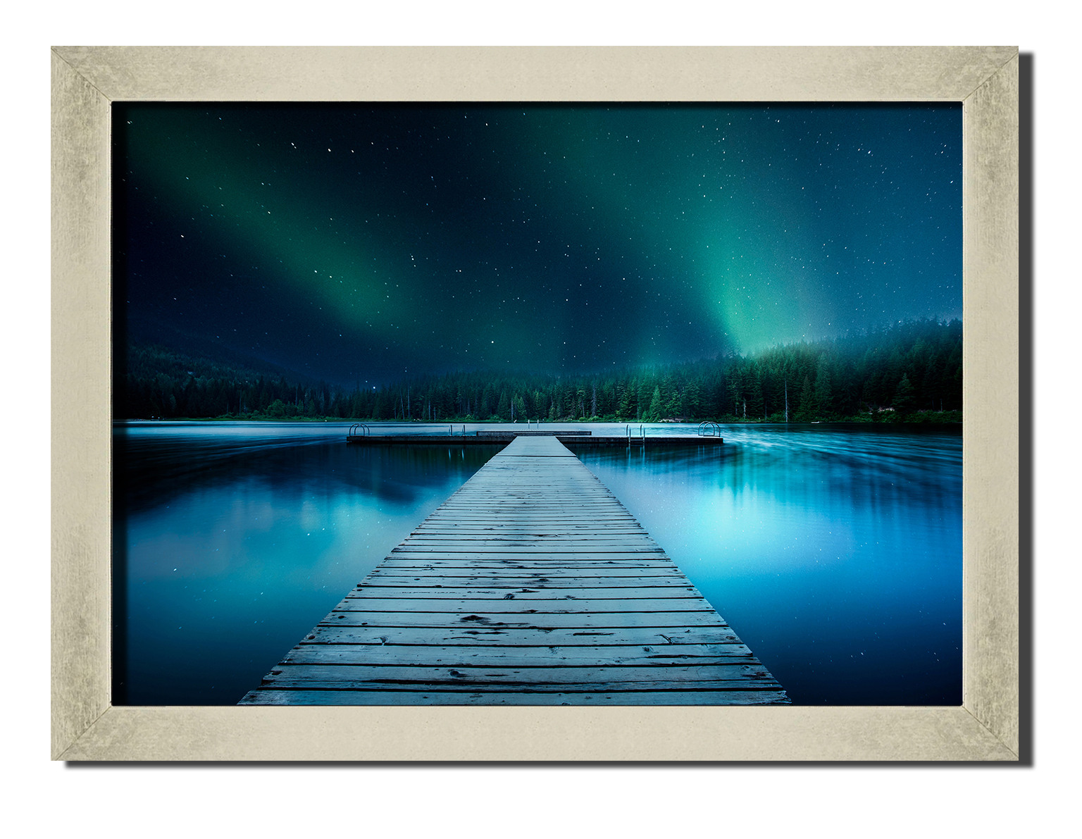 

Silver frame картина на файн-арт бумаге ночной пирс природа пейзаж ландшафт Hotel Arizona HD 31 см x 41 см