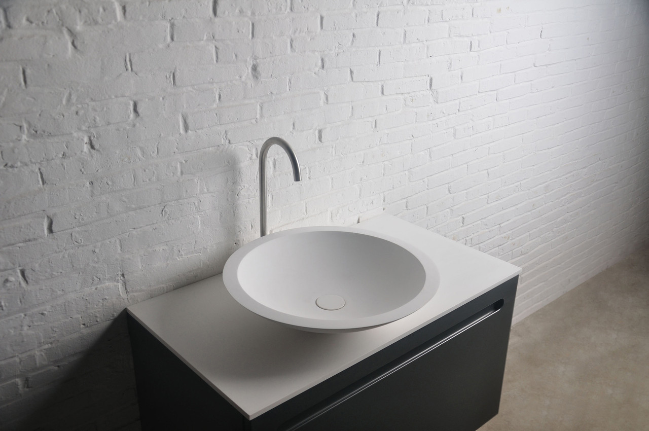 

Умывальник Volle 51,5*10,5см накладной каменный круглый Solid surface