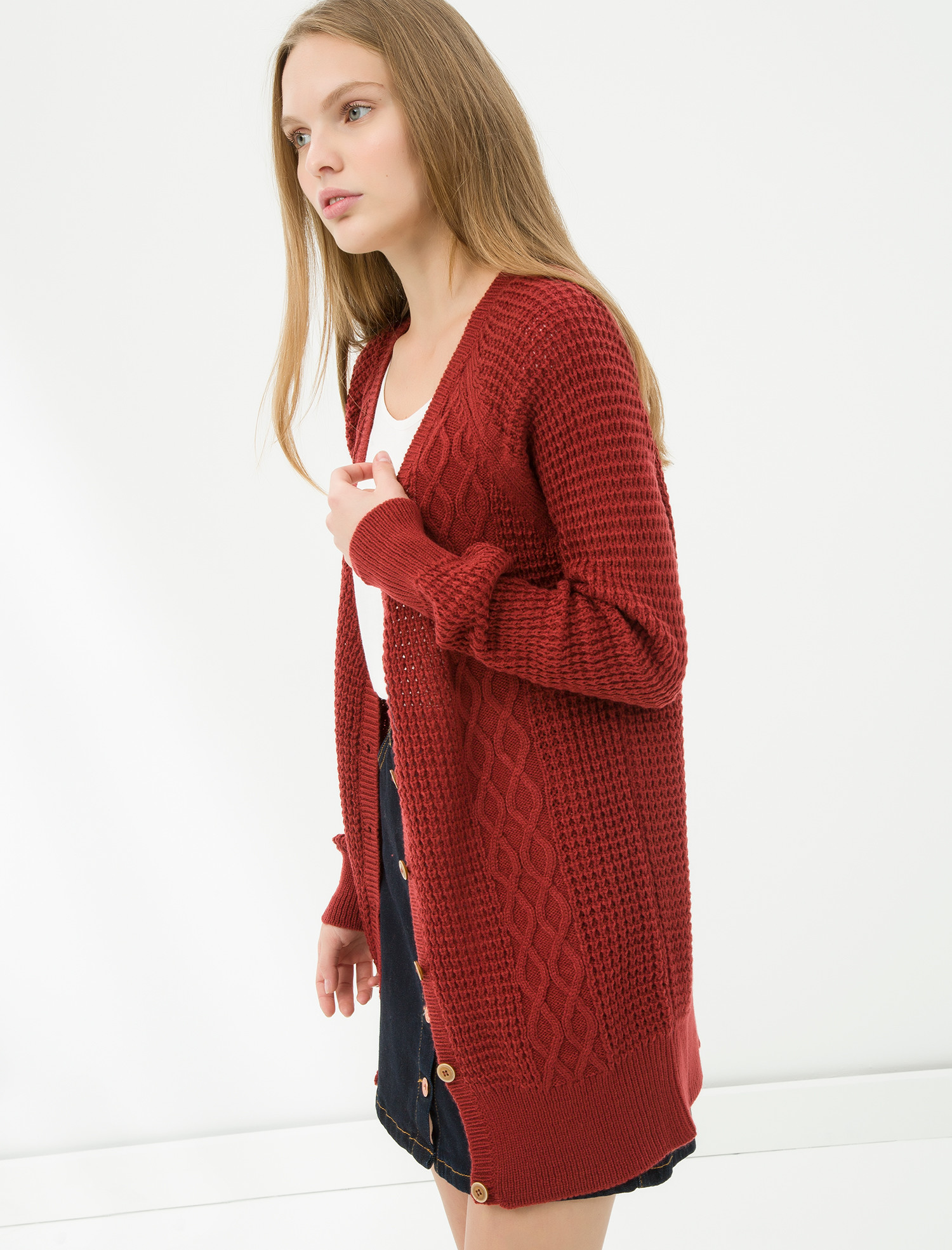 

Кардиган Koton 7KAL96354JT XS Wine