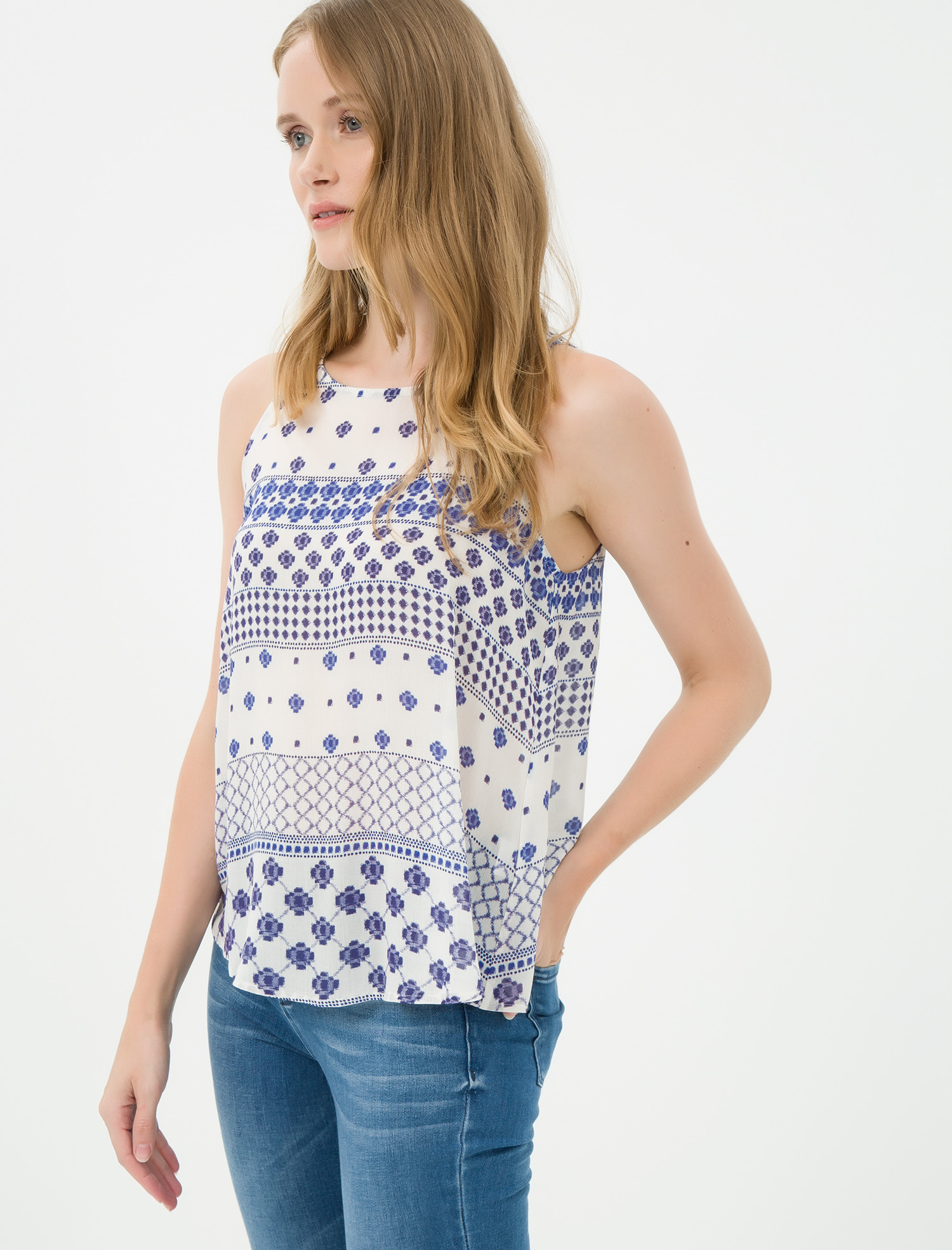 

Майка Koton 7KAK68968PW 34 Marine Design