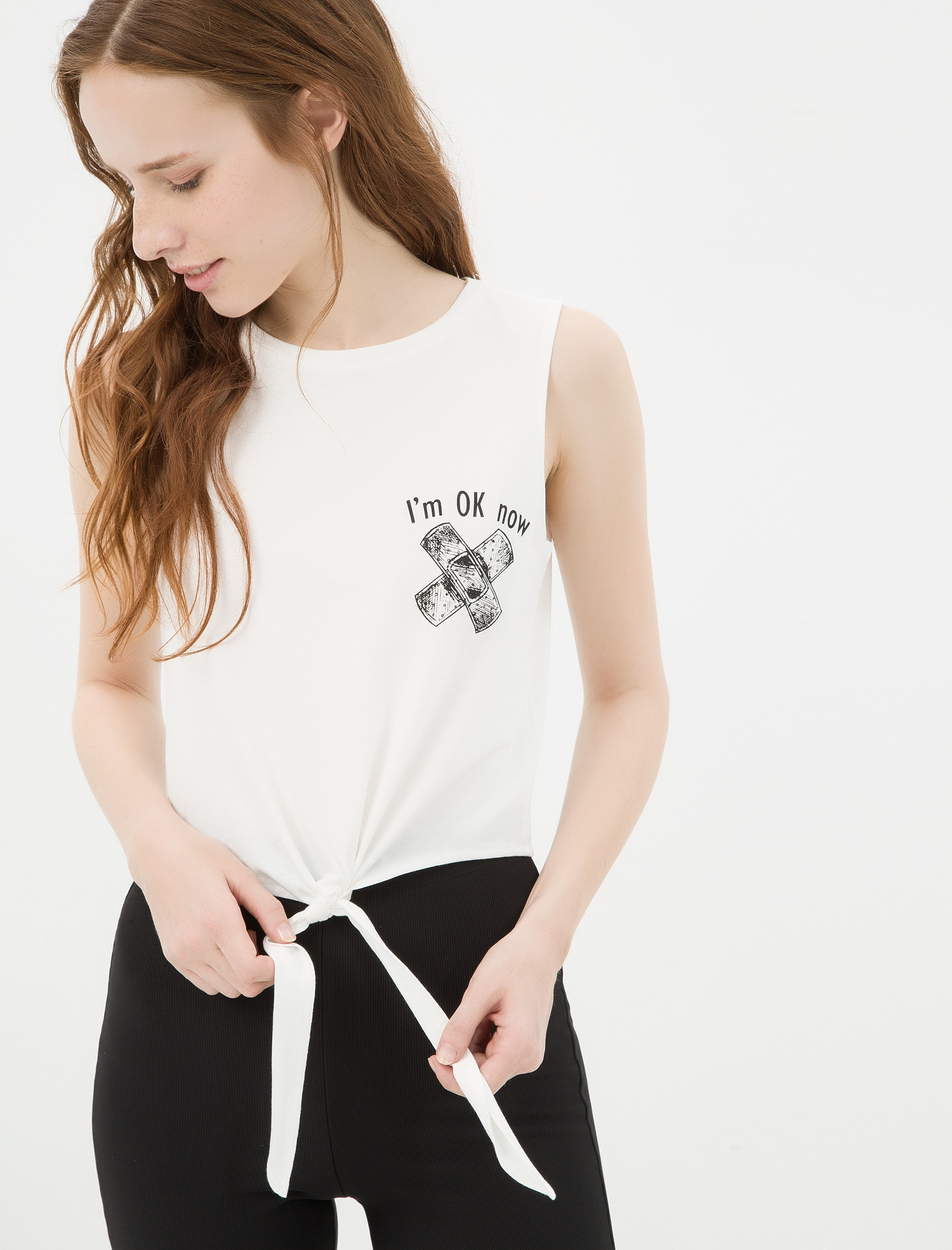 

Майка Koton 7KAL31854JK S Off White