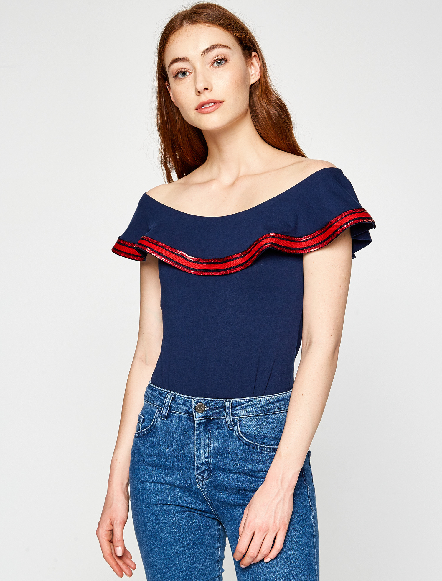 

Майка Koton 7YAK36210IK L Navy Blue