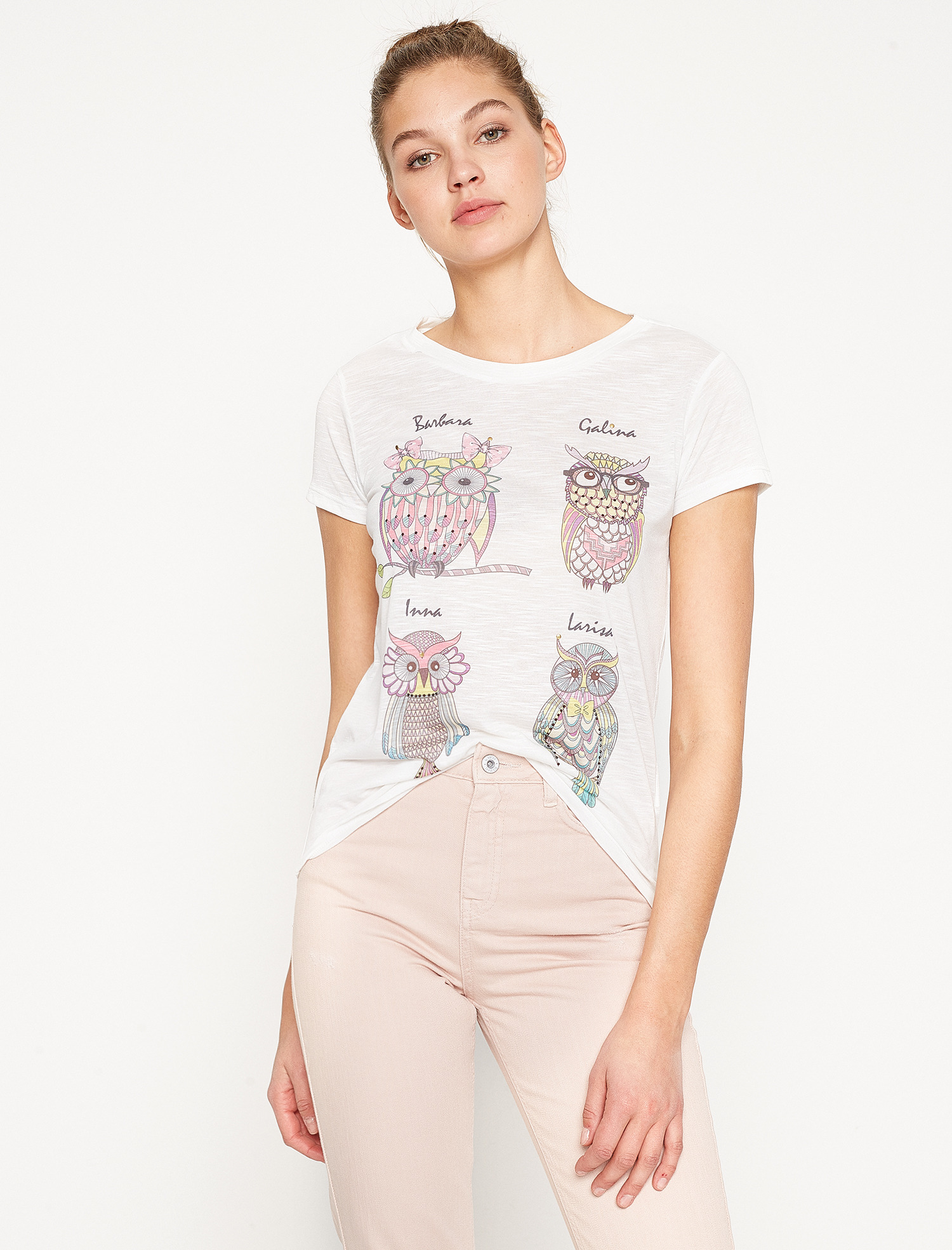 

Футболка Koton 7YAL16423IK  Off White, Футболка Koton 7YAL16423IK XS Off White