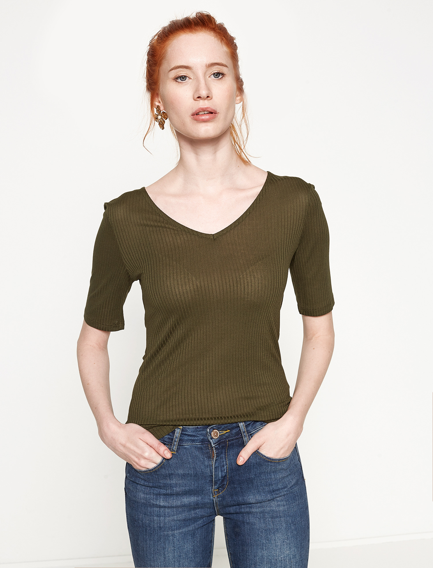 

Футболка Koton 7YAK12028YK  Khaki, Футболка Koton 7YAK12028YK L Khaki