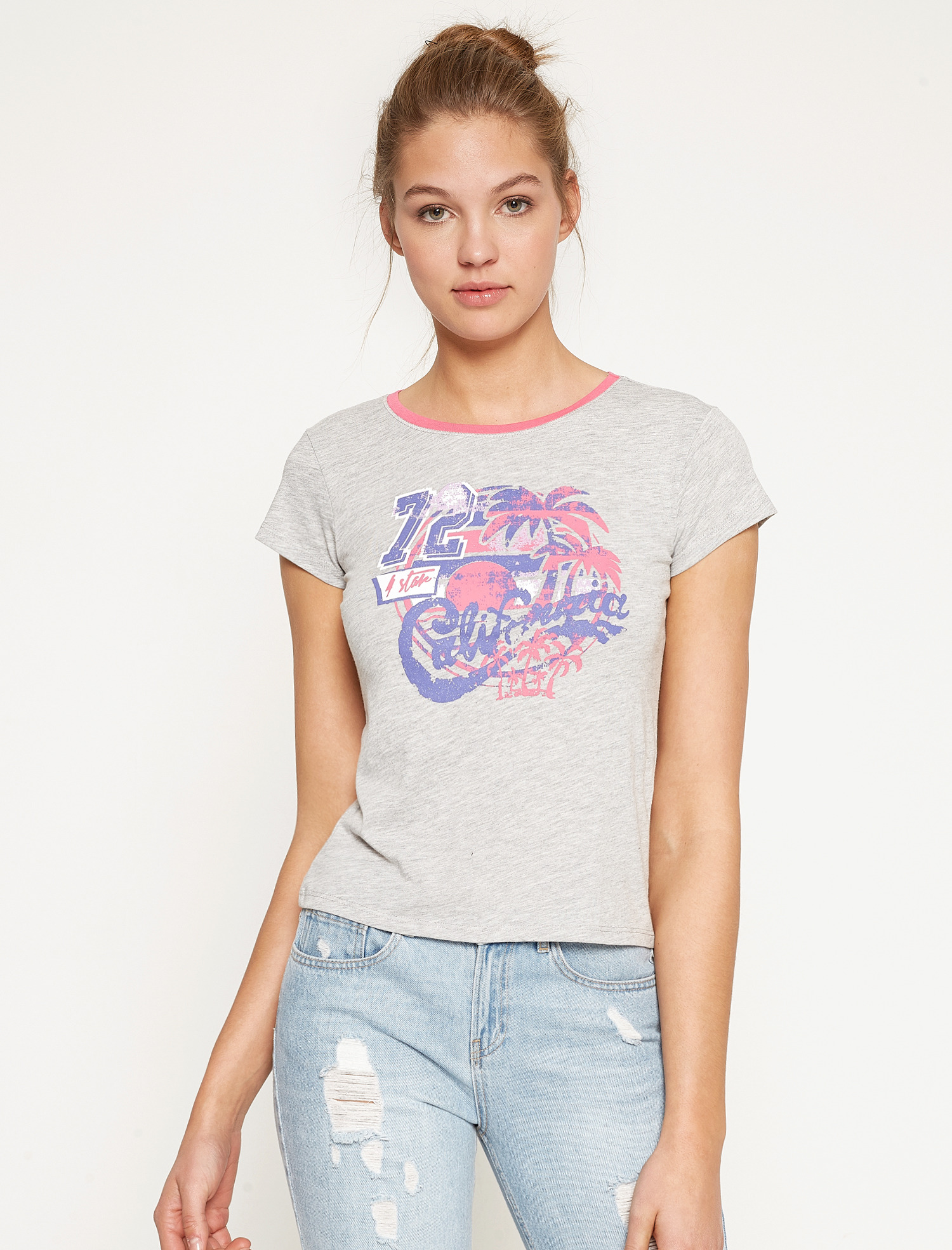 

Футболка Koton 7YAL11103OK  Grey, Футболка Koton 7YAL11103OK S Grey