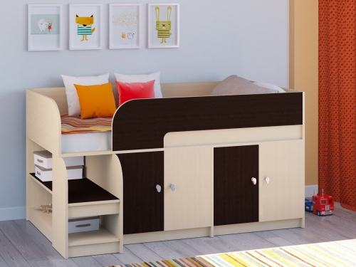 

Детская кровать чердак KidsBunkBed CH-59 венге светлый венге темный 1632 х 990 х900 мм