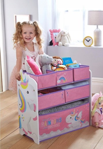 

Стеллаж органайзер для игрушек KidsBunkBed Единорог белый розовый 65 см X 26,5 см X 60 см