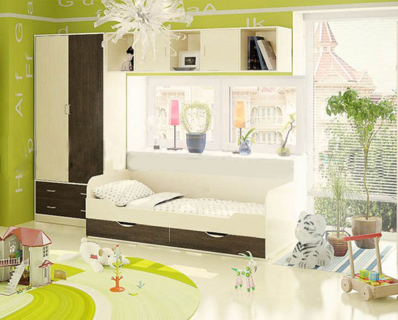 

Детская комната KidsBunkBed K-35 венге светлый венге темный 2000х800х450 мм