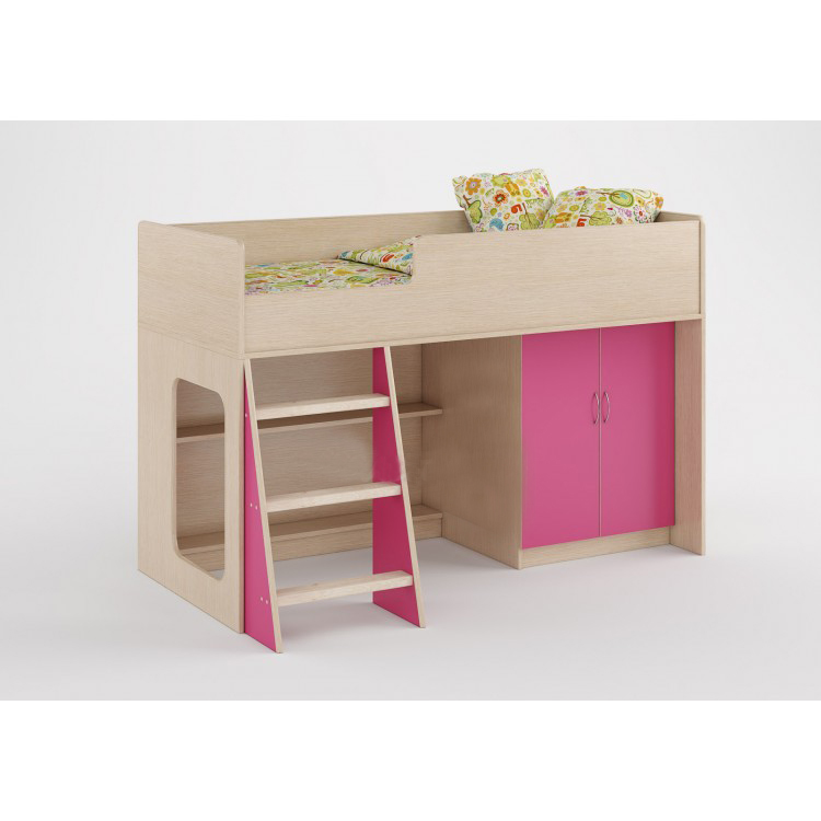 

Детская кровать чердак KidsBunkBed CH-71 дуб молочный розовый 1784x1030x1226 мм