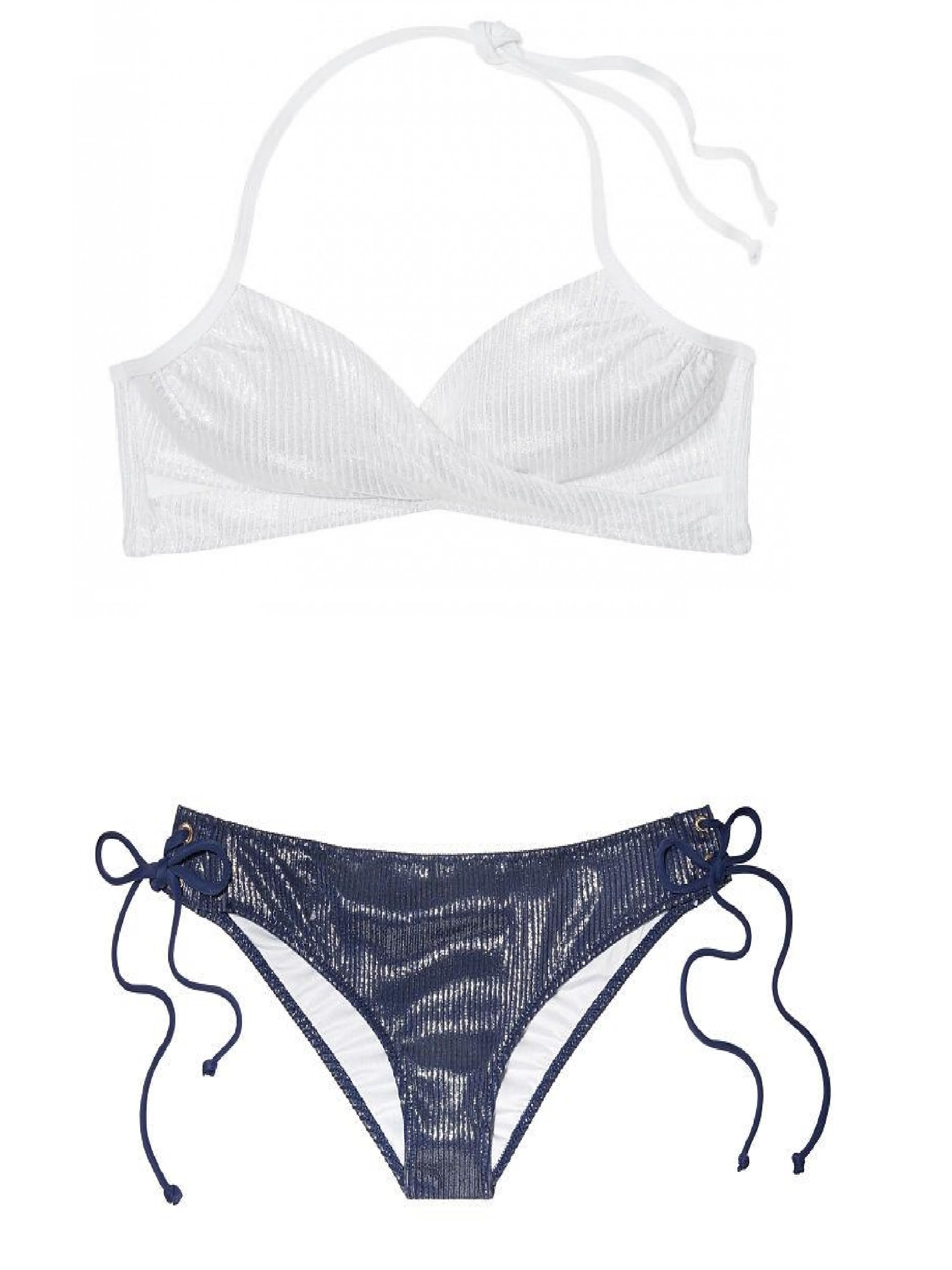 

Купальник раздельный женский Victoria's Secret 362128585 XS Белый/Синий