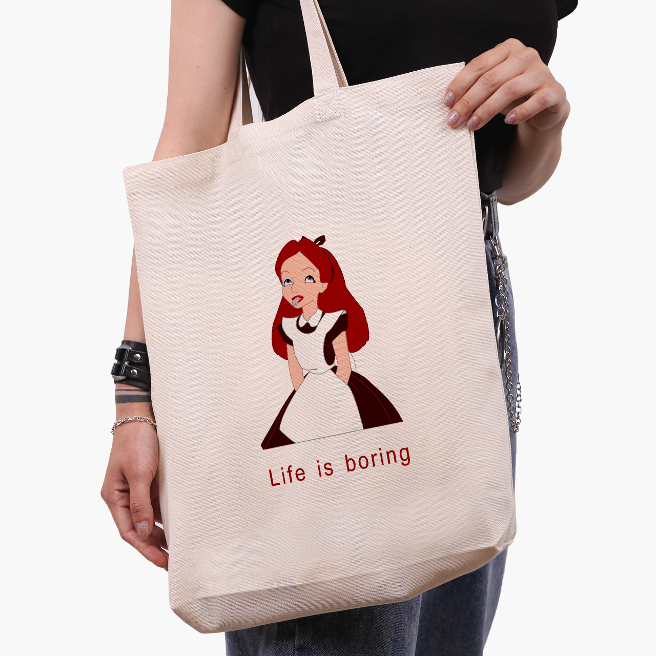 

Эко сумка шоппер Disney Alice (9227-1435-1) 41x35x8.5 см Белый