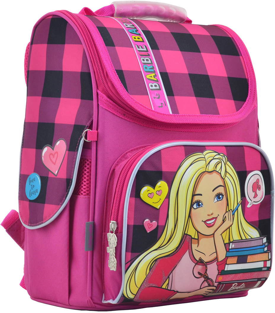 

Рюкзак школьный каркасный 1 Вересня H-11 Barbie red 33.5x26x13.5 Женский (555156)