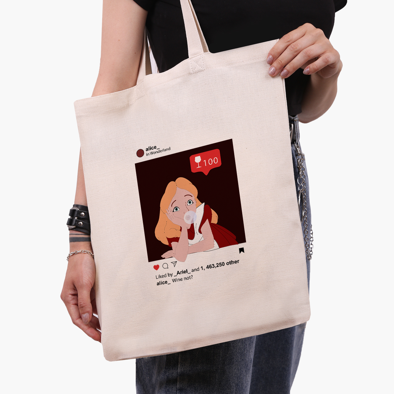 

Эко сумка шоппер Alice with gum Disney (9227-1433-3) 41x35 см Белый