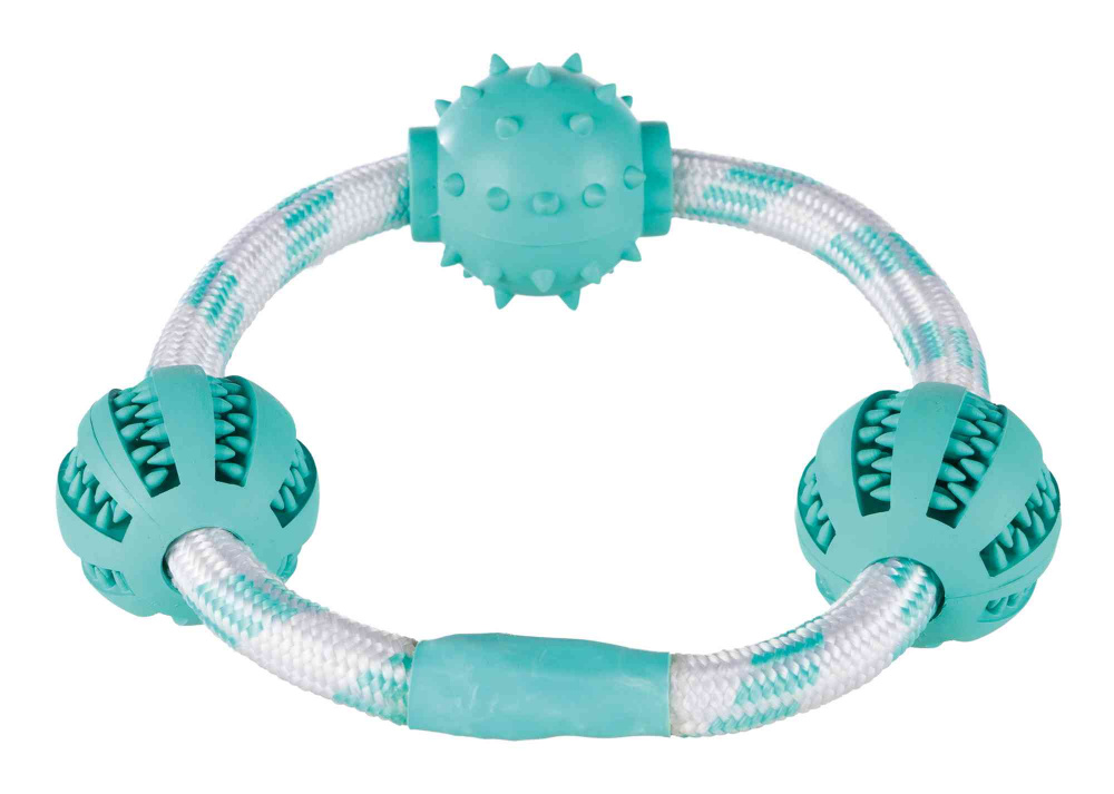 

Игрушка для собак Trixie Denta Fun Веревочное кольцо с шариками 20см (TX-33704)