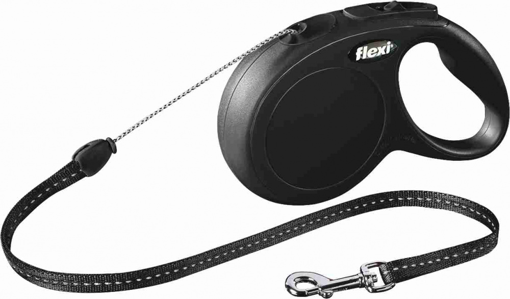 

Поводок-рулетка Flexi New CLASSIC 8м до 12кг чёрный (TX-11801)