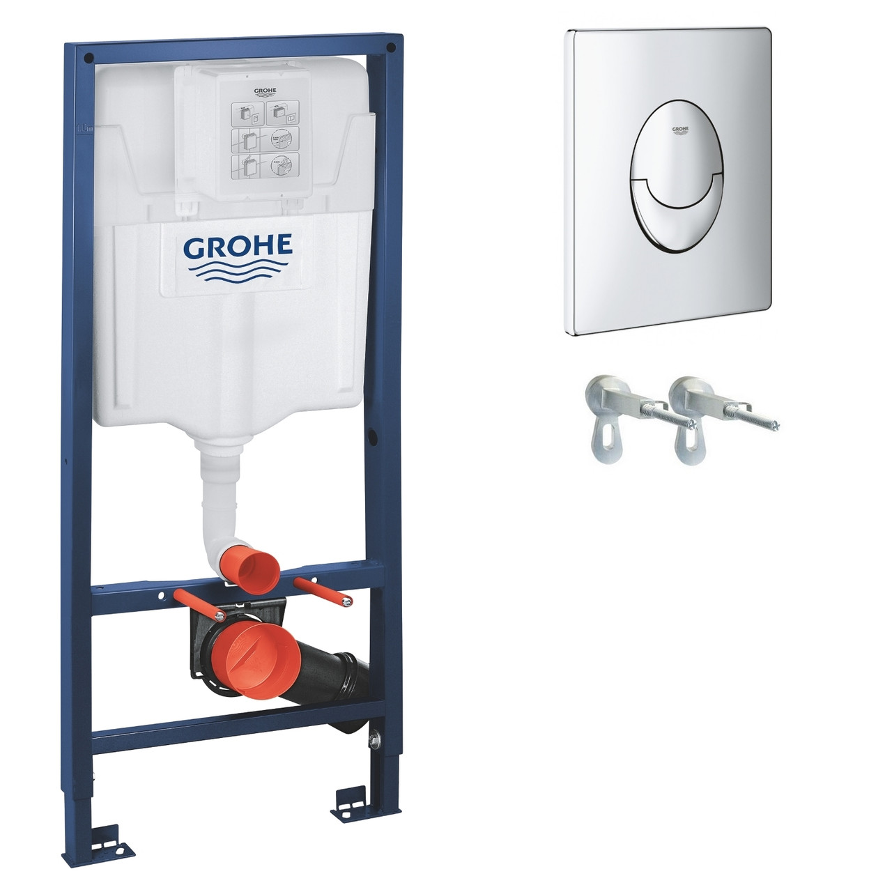 

Инсталляция Grohe Rapid SL бачок крепеж кнопка хром двойной слив 38721001 аналог 38750001 без прокладки