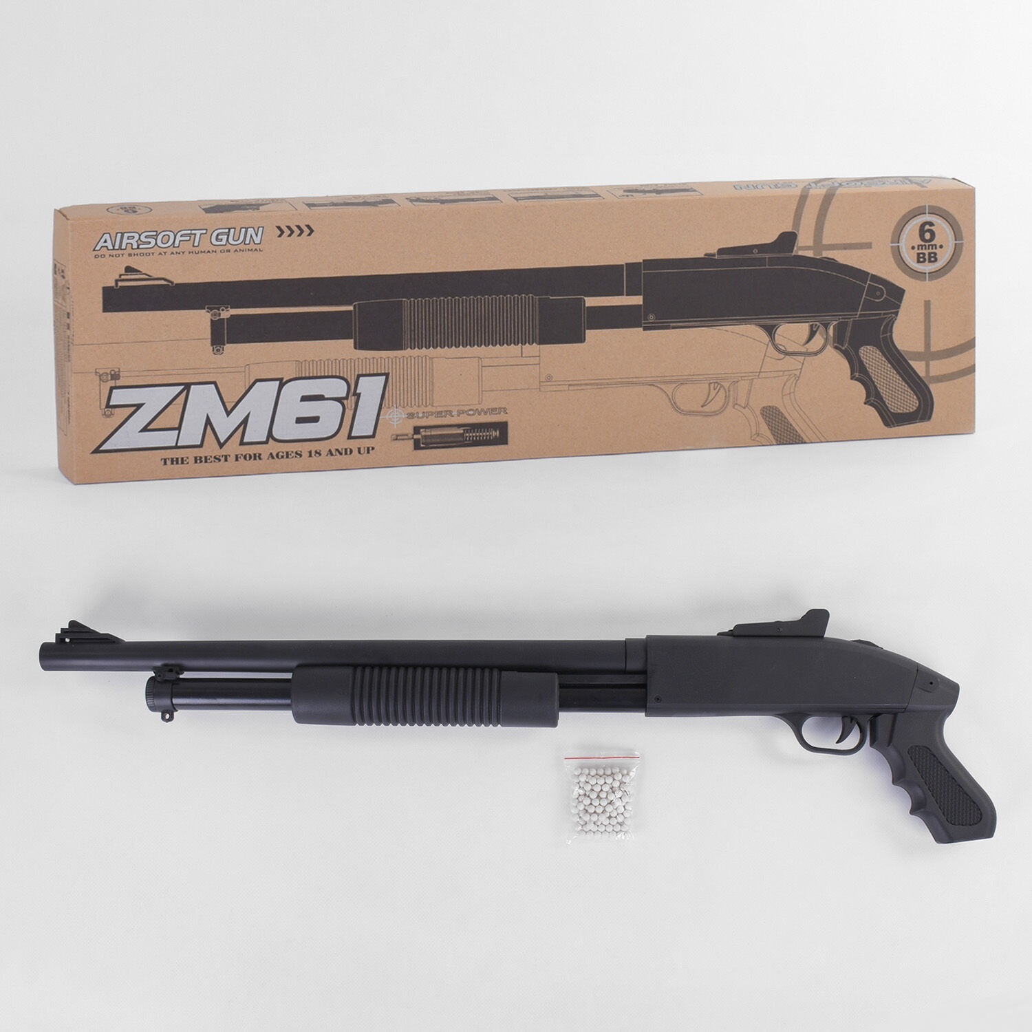 

Игрушечный винчестер CYMA ZM 61 (помповое ружьё) на пульках