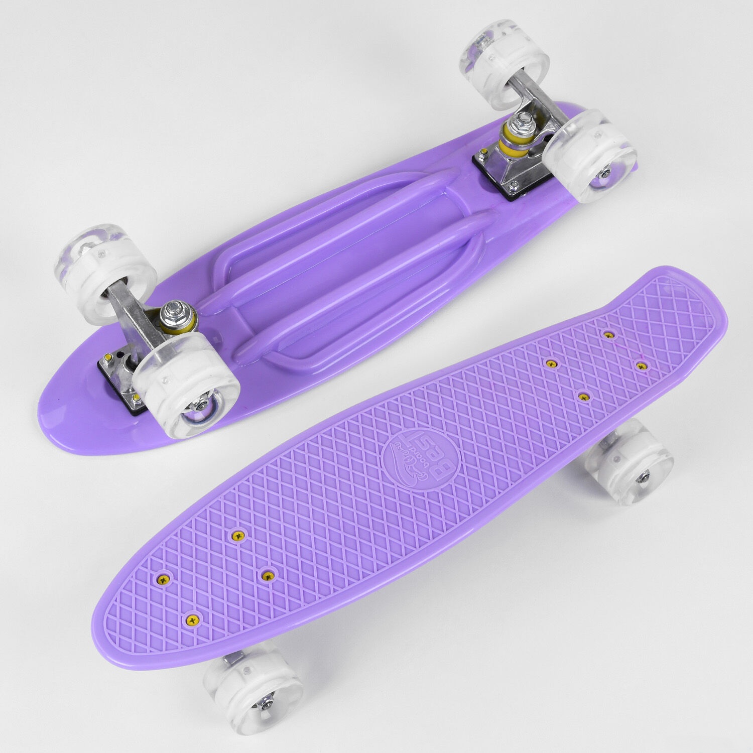 

Скейт Пенни борд 6502 Best Board, доска=55см, колёса PU со светом, диаметр 6см (сиреневый)
