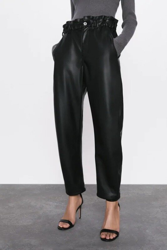 

Брюки из искусственной кожи Zara 8372/225 Черные, Брюки из искусственной кожи Zara 8372/225 Черные- 38