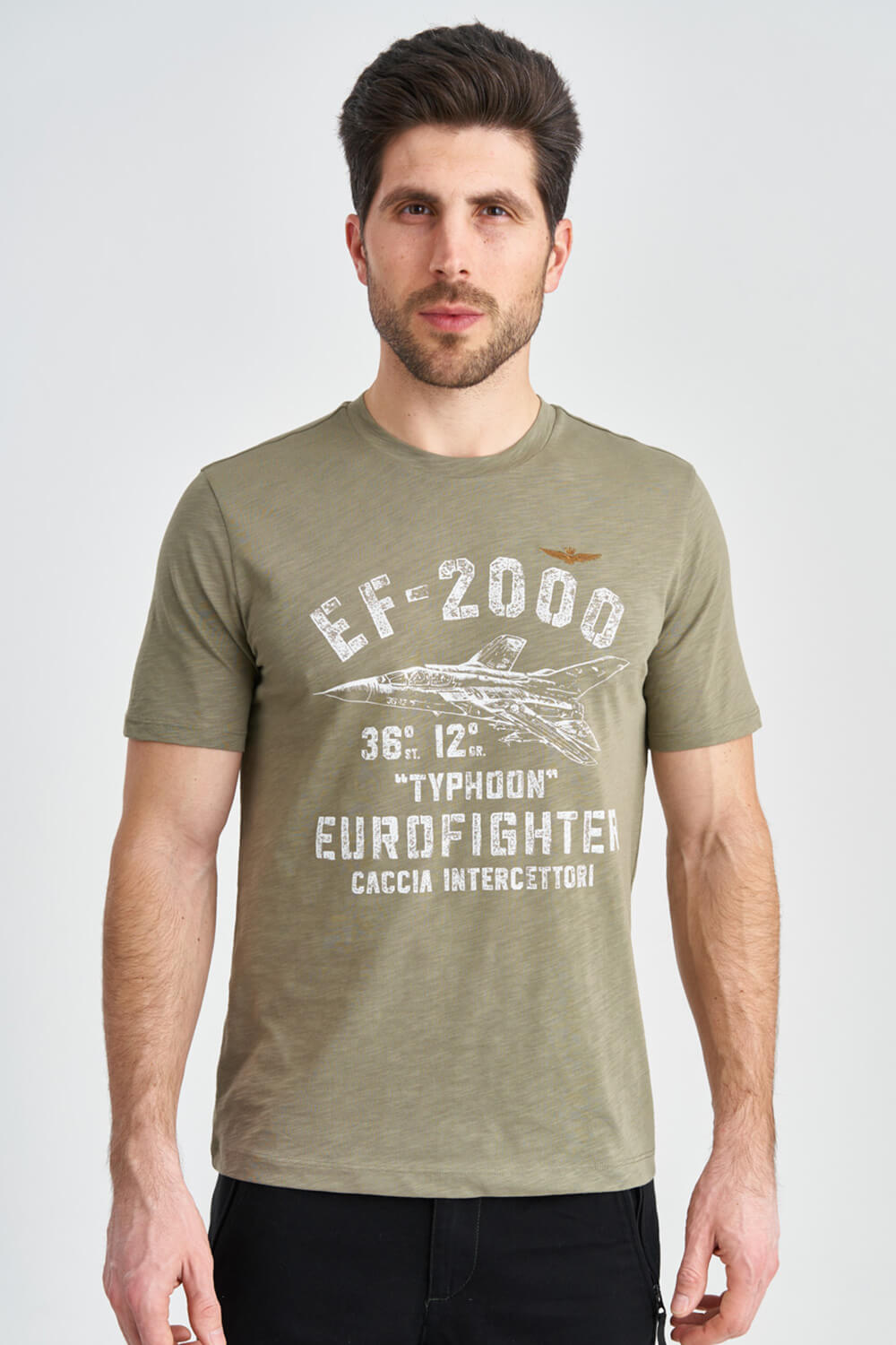 

Зеленая хлопковая футболка Aeronautica Militare 3921 M